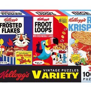 RoseArt Kellogg's 3 In 1 Multi-Pack - Classic 100 Piece Jigsaw Puzzle NIB